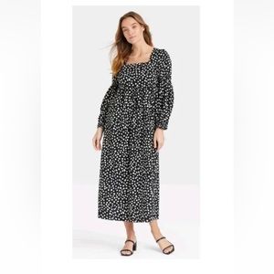 Whowhatwear black/white polka dot dress WITH POCKETS